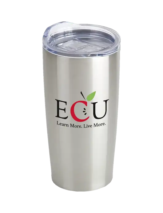 Society Silver 20 oz Insulated Tumbler w/Education Credit Union shortened Logo