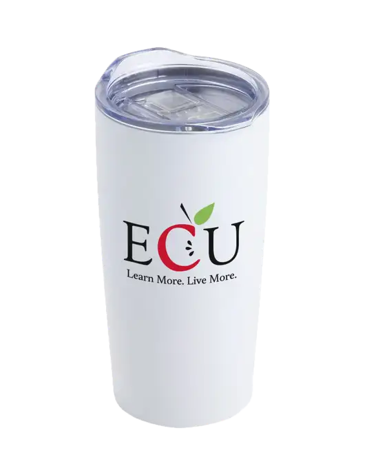 Society White 20 oz Insulated Tumbler w/Education Credit Union shortened Logo