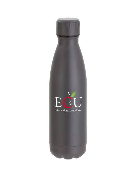 City Go Matte Charcoal 17 oz Insulated Bottle w/Education Credit Union shortened Logo