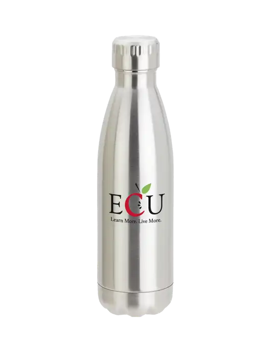 City Go Silver 17 oz Insulated Bottle w/Education Credit Union shortened Logo