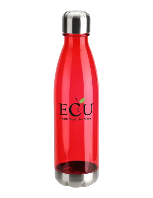 Bayside Tritan Red 25 oz Bottle with Stainless Base and Cap w/Education Credit Union shortened Logo