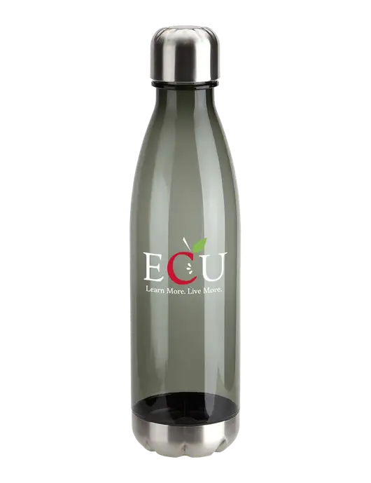 Bayside Tritan Smoke 25 oz Bottle with Stainless Base and Cap w/Education Credit Union shortened Logo