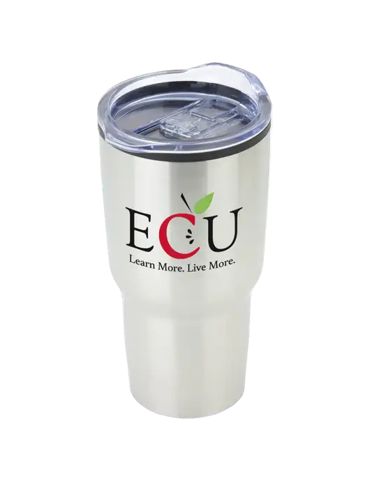 Odyssey Silver 30 oz Travel Tumbler w/Education Credit Union shortened Logo