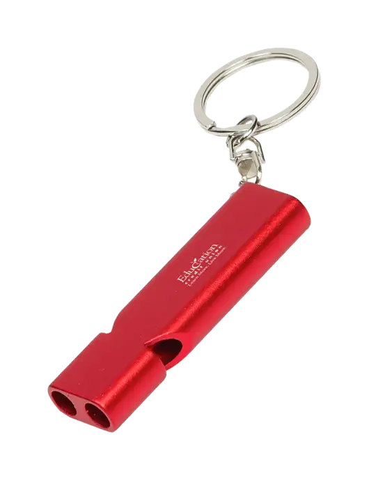 Quick Alert Red Safety Whistle w/Education Credit Union Logo