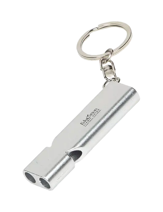 Quick Alert Silver Safety Whistle w/Education Credit Union Logo
