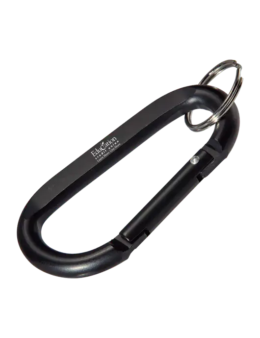 Black Carabiner & Key Ring w/Education Credit Union Logo
