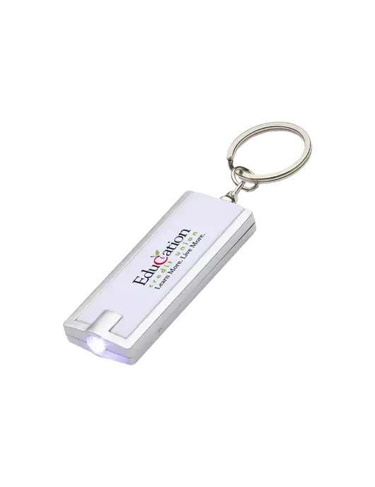 Simple Touch White LED Keychain w/Education Credit Union Logo