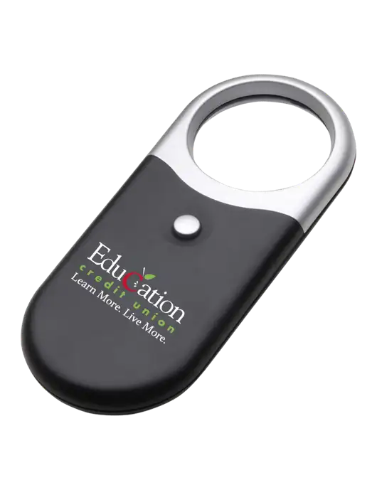 Compact Black Magnifier Light w/Education Credit Union Logo