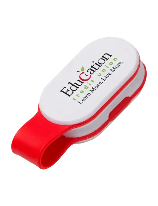 Magna Clip Red Personal Safety Light w/Education Credit Union Logo