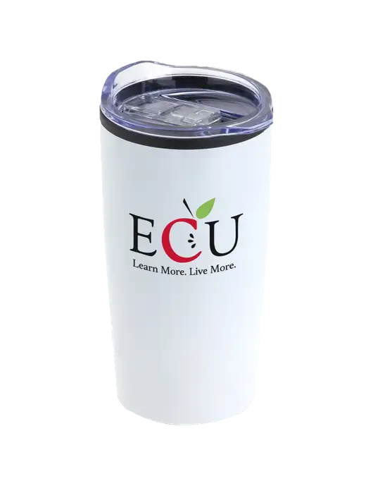 Olympus White 20 oz Tumbler w/Education Credit Union shortened Logo