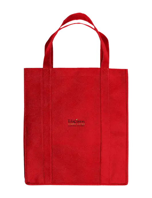 Eco Reusable Jumbo Red Shopping Bag w/Education Credit Union Logo