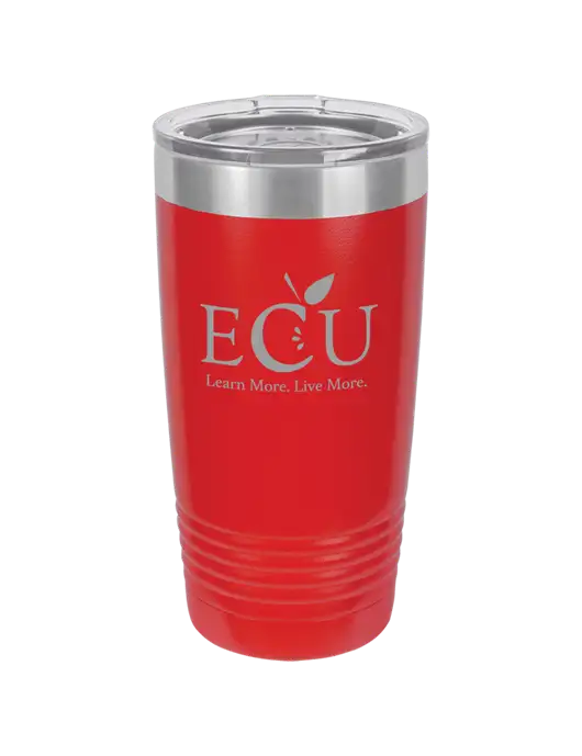 Polar Camel 20 oz Powder Coated Red Vacuum Insulated Tumbler w/Education Credit Union shortened Logo