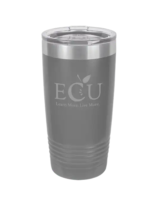 Polar Camel 20 oz Powder Coated Grey Vacuum Insulated Tumbler  w/Education Credit Union shortened Logo