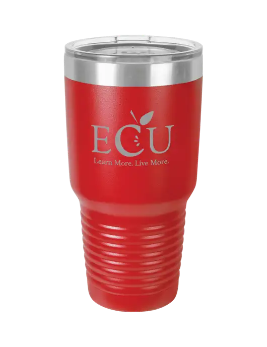 Polar Camel 30 oz Powder Coated Red Vacuum Insulated Tumbler  w/Education Credit Union shortened Logo