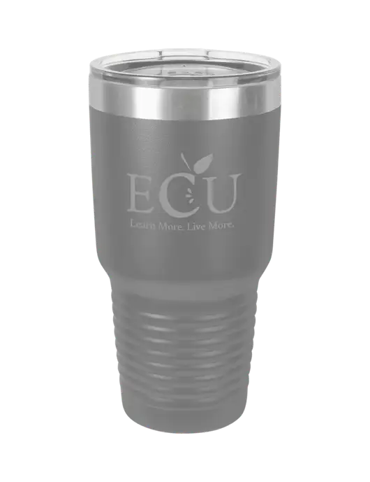 Polar Camel 30 oz Powder Coated Grey Vacuum Insulated Tumbler w/Education Credit Union shortened Logo
