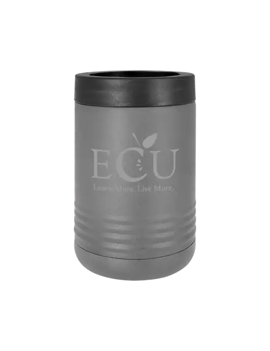 Polar Camel 12 oz Powder Coated Grey Vacuum Insulated Beverage Holder w/Education Credit Union shortened Logo