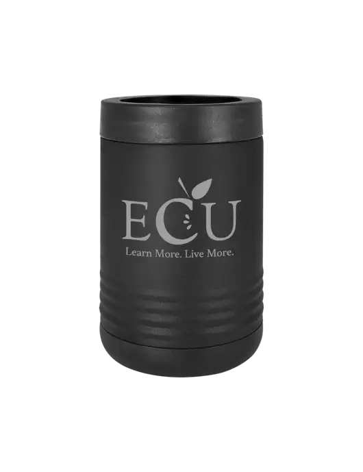 Polar Camel 12 oz Powder Coated Black Vacuum Insulated Beverage Holder w/Education Credit Union shortened Logo