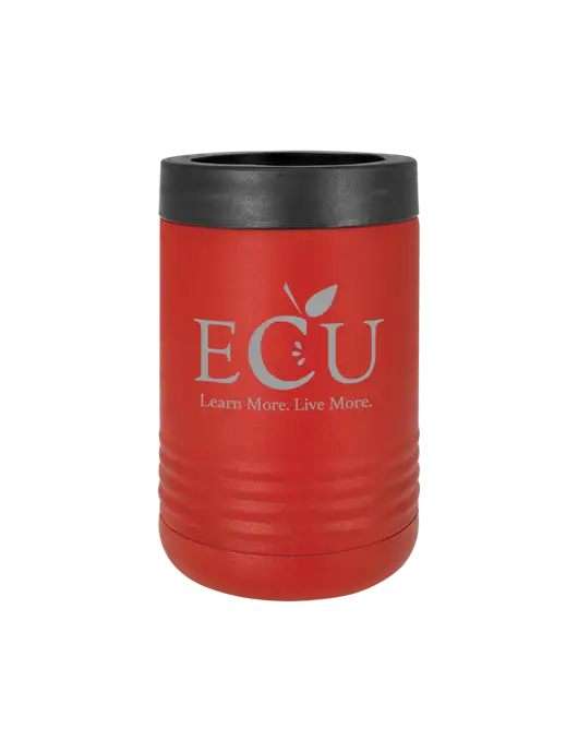 Polar Camel 12 oz Powder Coated Red Vacuum Insulated Beverage Holder w/Education Credit Union shortened Logo