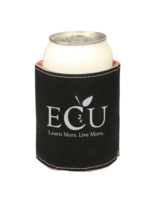 Black Leatherette Beverage Holder w/Education Credit Union shortened Logo
