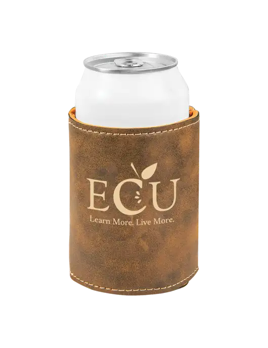 Rustic Leatherette Beverage Holder w/Education Credit Union shortened Logo