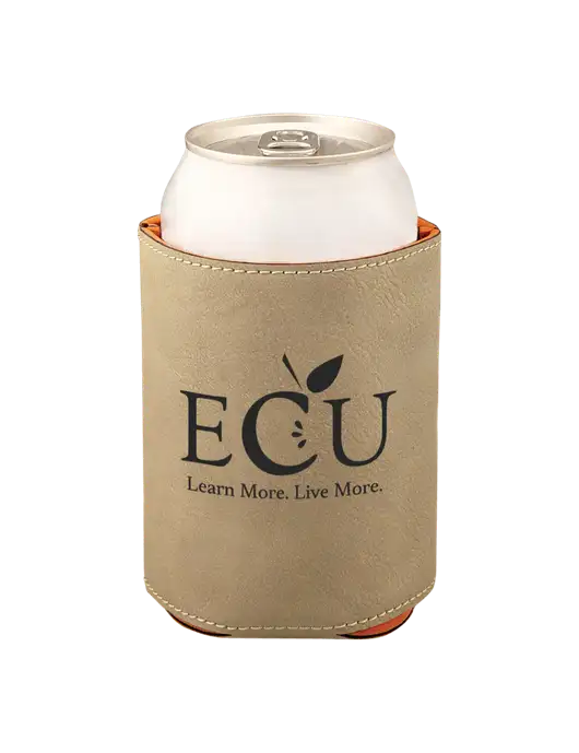 Tan Leatherette Beverage Holder w/Education Credit Union shortened Logo