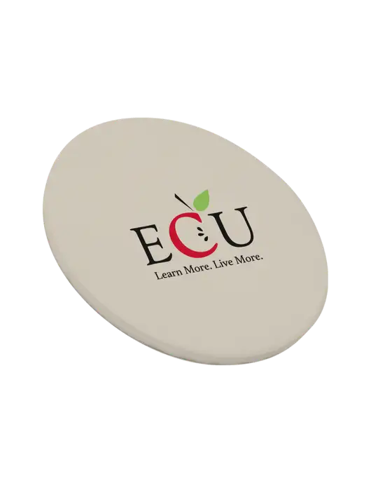 Round Sandstone Coaster w/Education Credit Union shortened Logo