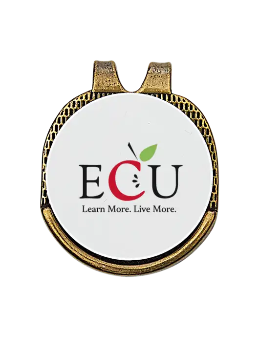 Antique Gold Hat Clip w/Golf Ball Marker w/Education Credit Union shortened Logo