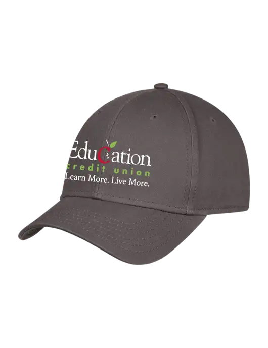 Charcoal Structured Cap Hook & Loop w/Education Credit Union Logo