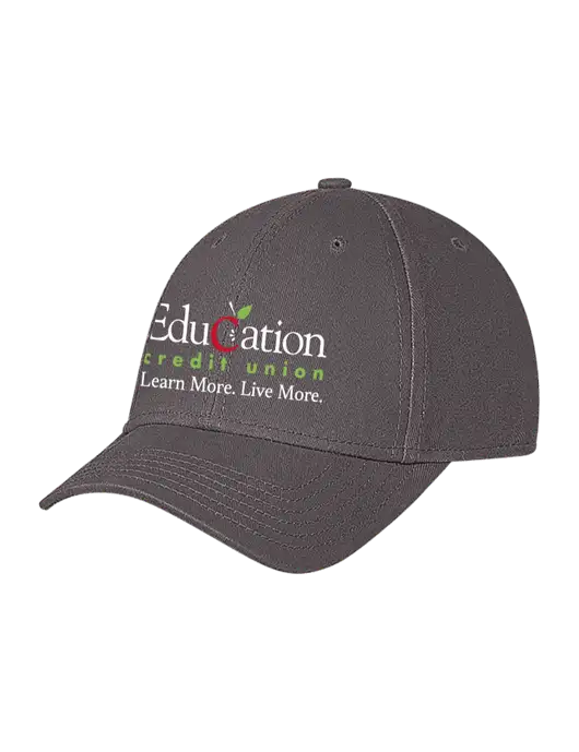 Medium Dark Grey Structured Soft Snap Closure Hook & Loop Cap w/Education Credit Union Logo