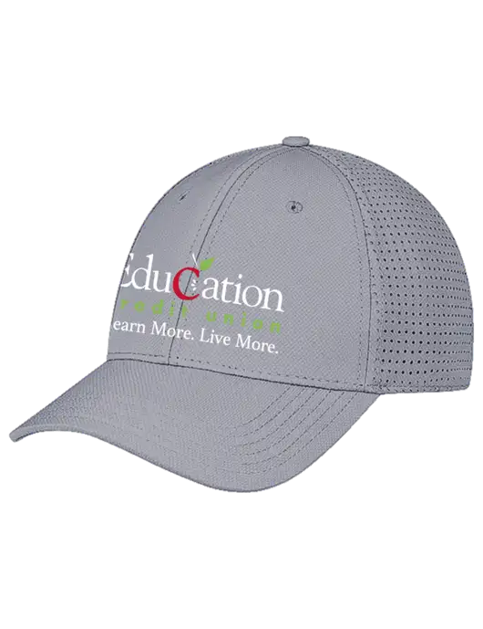 Grey Performance Stretchable Cap Hook & Loop w/Education Credit Union Logo