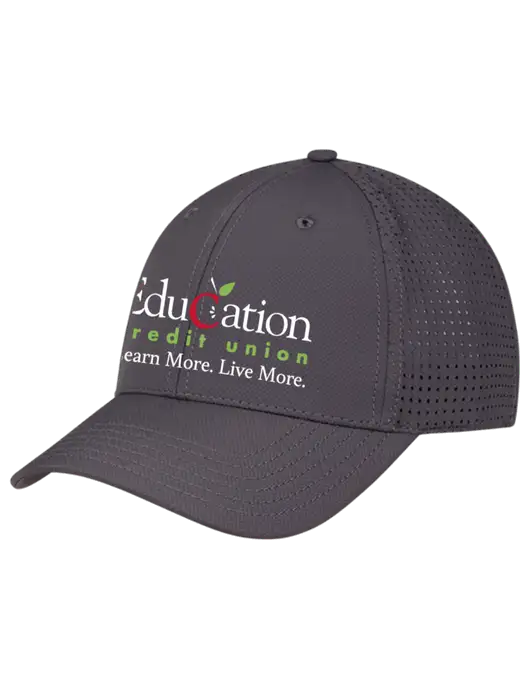 Charcoal Performance Stretchable Cap Hook & Loop w/Education Credit Union Logo