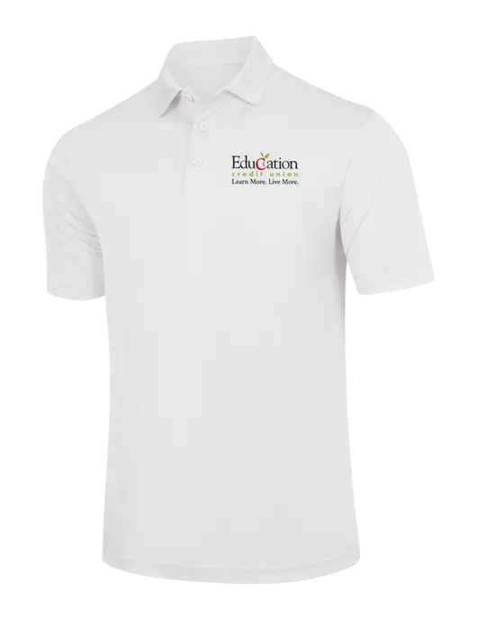 White PosiCharge Competitor Polo w/Education Credit Union Logo