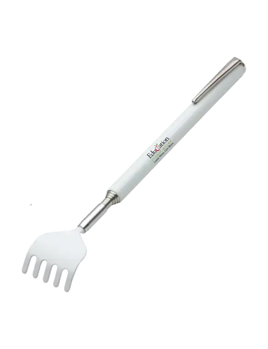 Telescopic White Back Scratcher w/Education Credit Union Logo