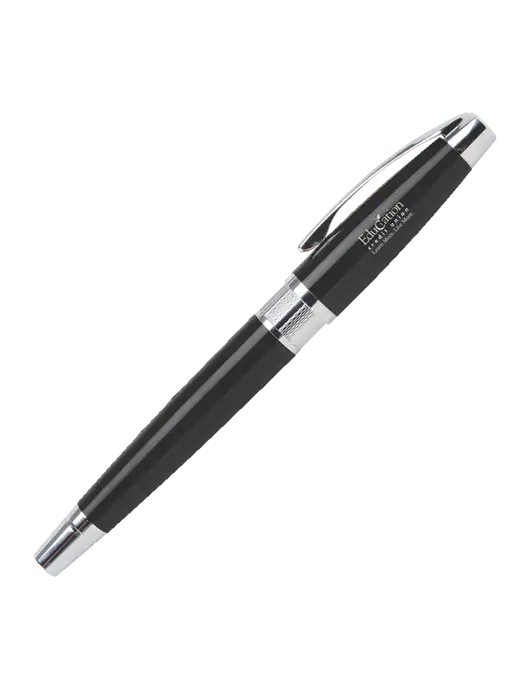 Masscotti Black Rollerball Pen - Black Ink w/Education Credit Union Logo
