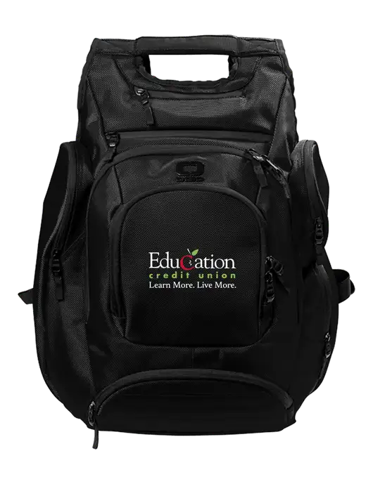 OGIO Blacktop Metro Ballistic Laptop Backpack w/Education Credit Union Logo