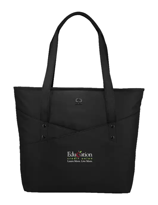 OGIO Black Downtown Tote 
 w/Education Credit Union Logo