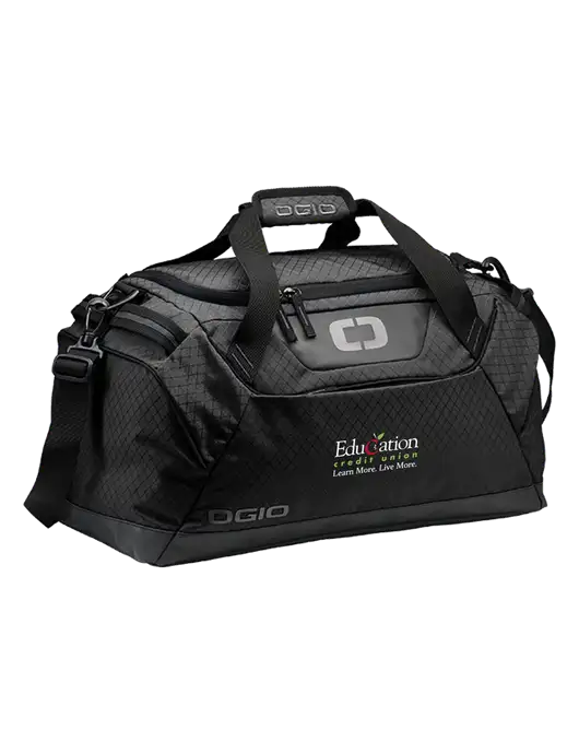 OGIO Black Catalyst Duffle
 w/Education Credit Union Logo