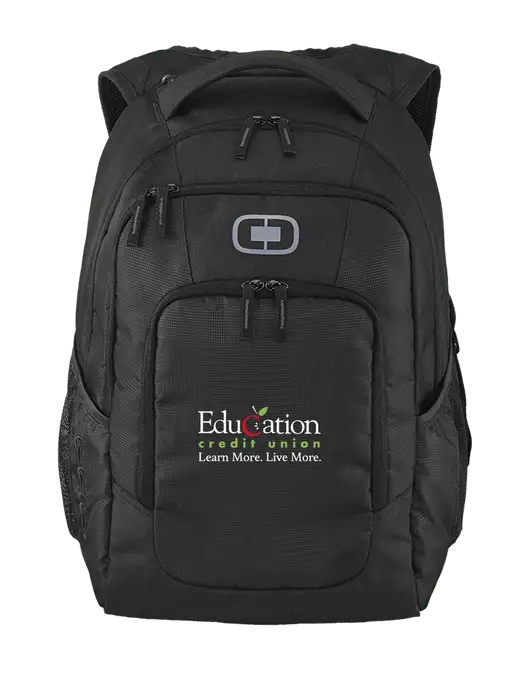 OGIO Black Logan Laptop Backpack
 w/Education Credit Union Logo