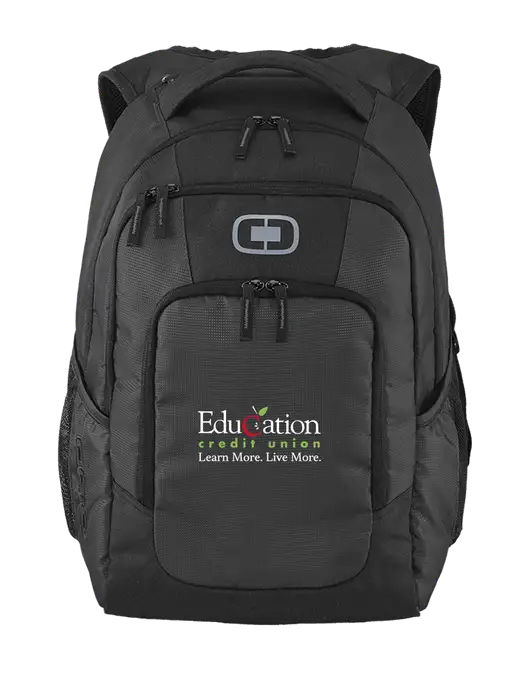 OGIO Diesel Grey Logan Laptop Backpack
 w/Education Credit Union Logo