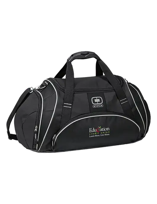 OGIO Black Crunch Duffel
 w/Education Credit Union Logo