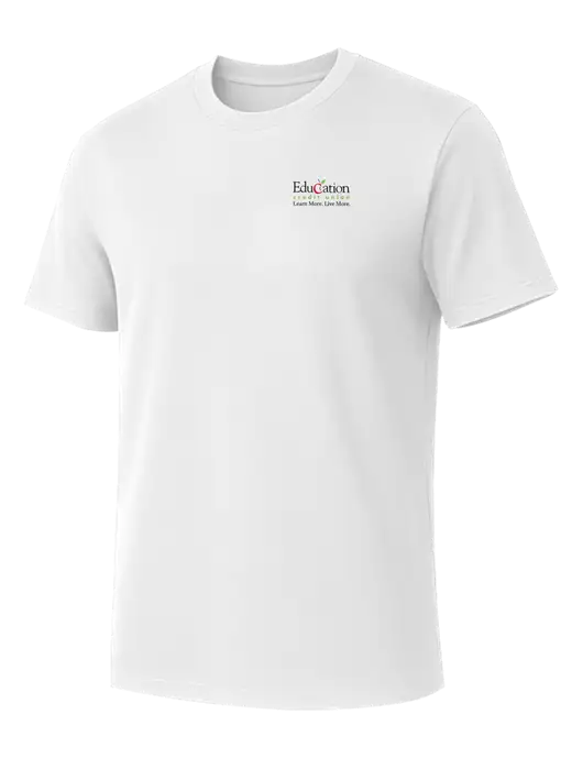 Allmade Bright White Organic Cotton Tee w/Education Credit Union Logo