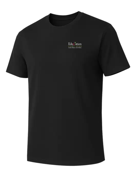 Allmade Deep Black Organic Cotton Tee w/Education Credit Union Logo