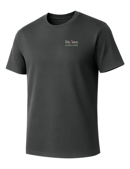 Allmade Charcoal Grey Organic Cotton Tee w/Education Credit Union Logo