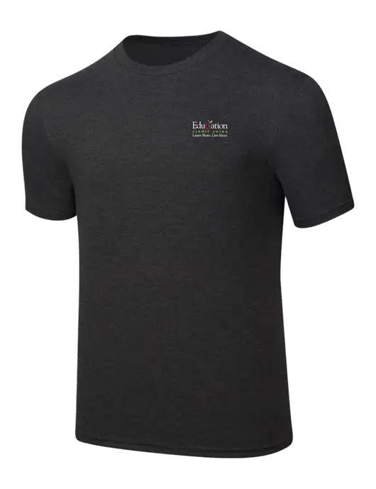 Simply Soft Black Frost 4.5oz  Poly/Combed Ring Spun Cotton T-Shirt w/Education Credit Union Logo
