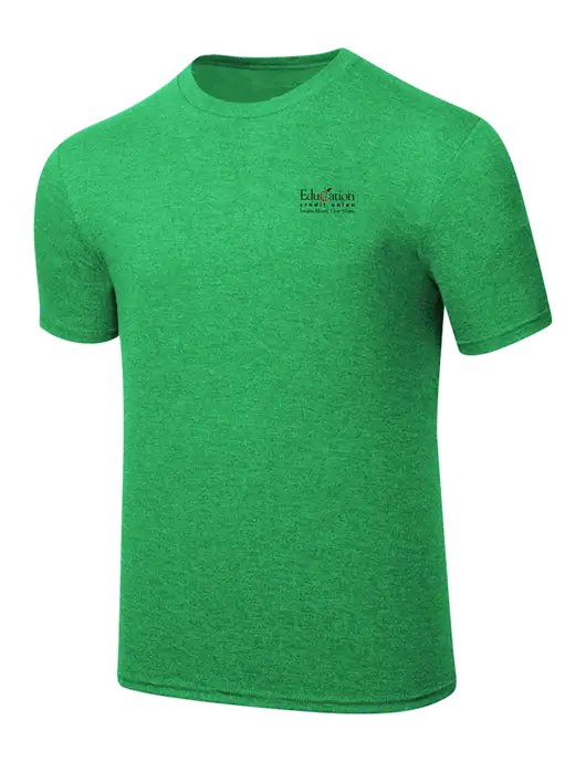 Simply Soft Kelly Green Frost 4.5oz  Poly/Combed Ring Spun Cotton T-Shirt w/Education Credit Union Logo