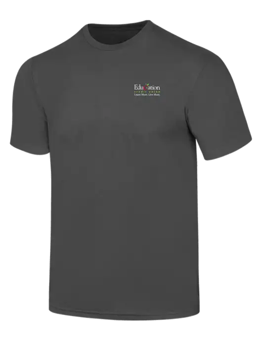 Simply Soft Charcoal 4.5oz  Poly/Combed Ring Spun Cotton T-Shirt w/Education Credit Union Logo