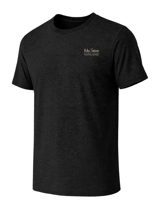 BELLA+CANVAS Black Heather CVC Short Sleeve Tee w/Education Credit Union Logo
