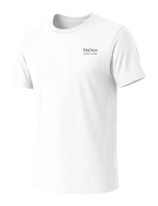 BELLA+CANVAS White Blend CVC Short Sleeve Tee w/Education Credit Union Logo