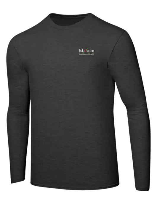 Ring Spun Dark Heather Grey 4.5 oz Long Sleeve T-Shirt w/Education Credit Union Logo