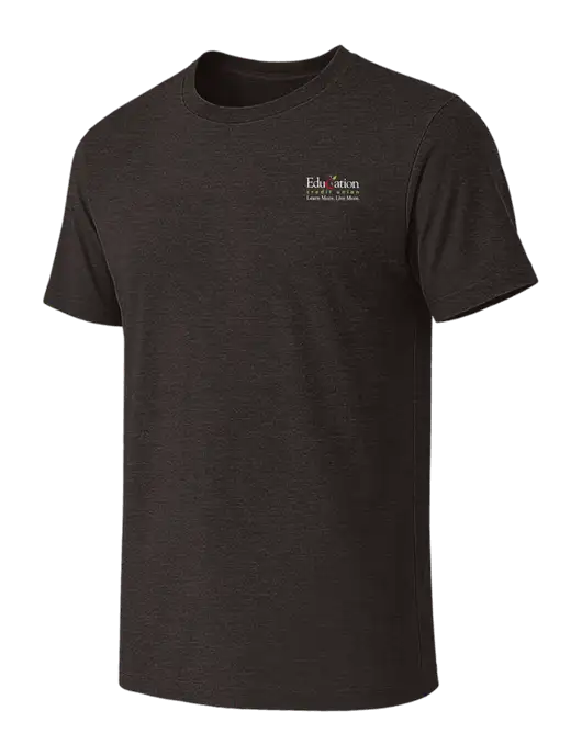 BELLA+CANVAS Dark Grey Heather CVC Short Sleeve Tee w/Education Credit Union Logo
